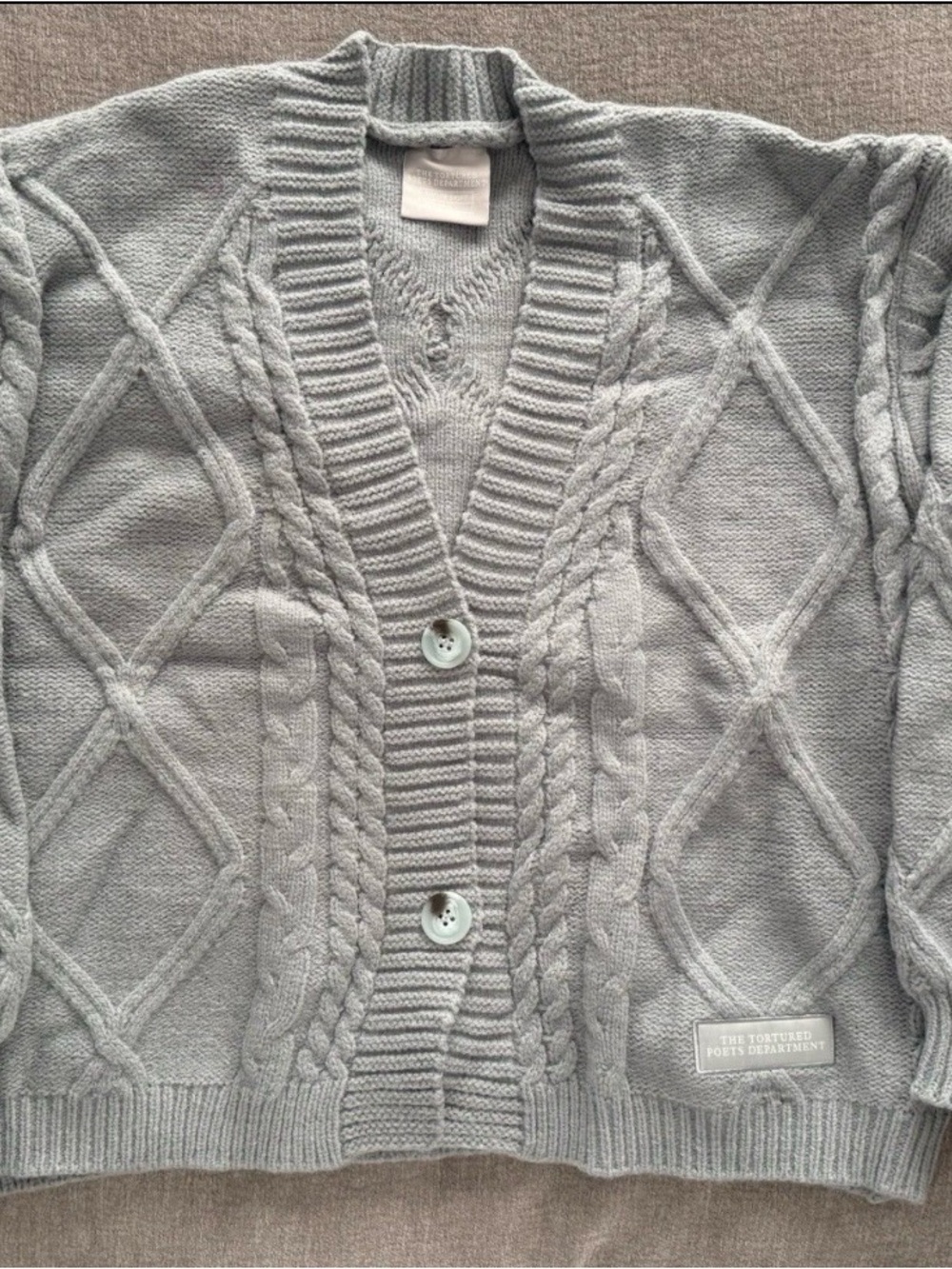 Taylor Swift Tortured Poets Department Cardigan Sweater Argyle MD/LG